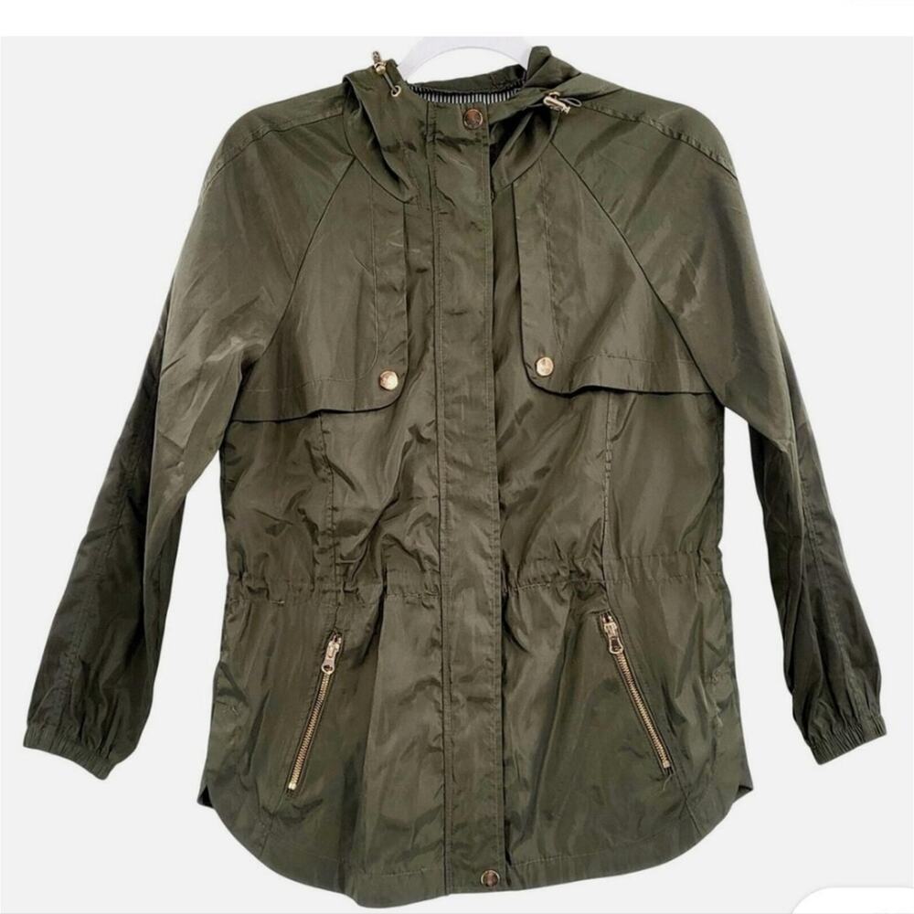Cavalini‎ Original Olive Green Hooded Utility Anorak Large Jacket #213